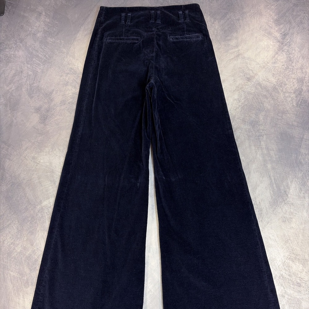 Cartonnier Corduroy Wide Leg Pants Womens 8 Navy Blue High Rise Trouser - Picture 3 of 10